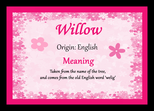 Willow Personalised Name Meaning Mousemat