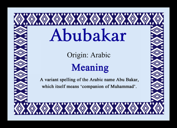 Abubakar Personalised Name Meaning Mousemat