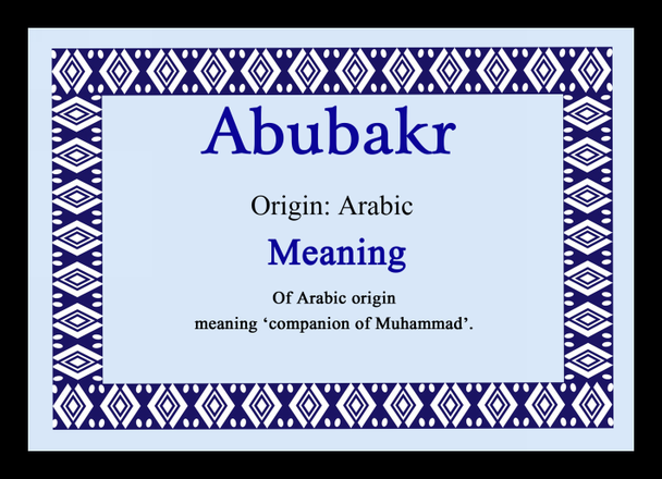 Abubakr Personalised Name Meaning Mousemat