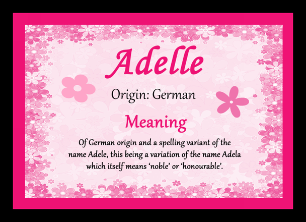 Adelle Personalised Name Meaning Mousemat
