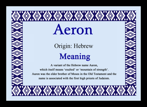 Aeron Personalised Name Meaning Mousemat