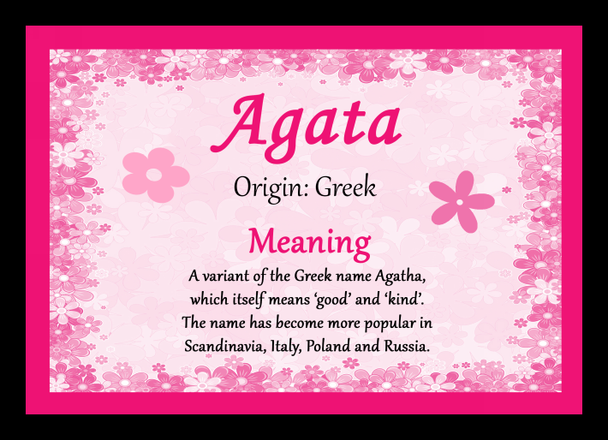 Agata Personalised Name Meaning Mousemat