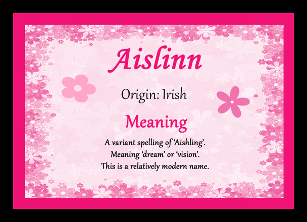 Aislinn Personalised Name Meaning Mousemat