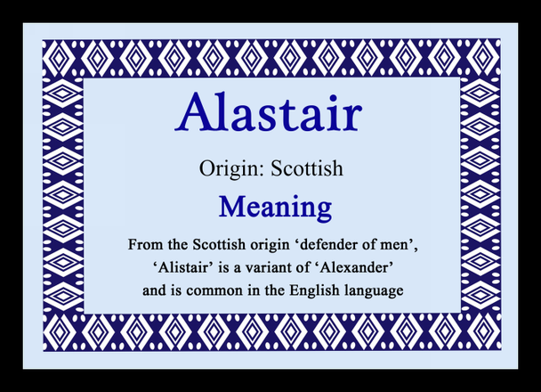 Alastair Personalised Name Meaning Mousemat