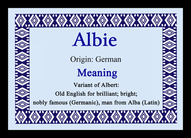Albie Personalised Name Meaning Mousemat