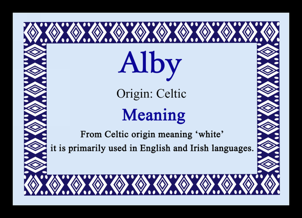 Alby Personalised Name Meaning Mousemat