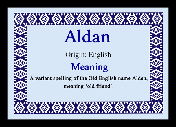 Aldan Personalised Name Meaning Mousemat