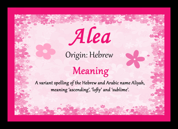 Alea Personalised Name Meaning Mousemat