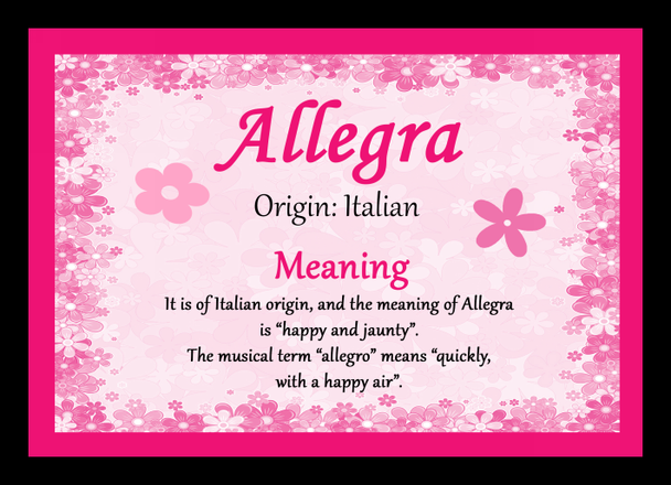 Allegra Personalised Name Meaning Mousemat