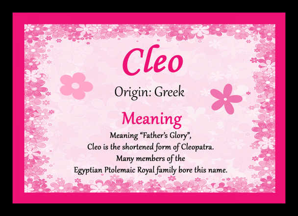 Cleo Personalised Name Meaning Mousemat