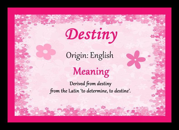 Destiny Personalised Name Meaning Mousemat