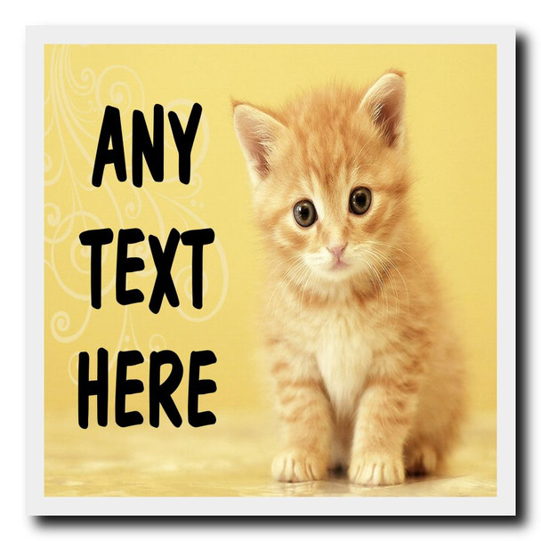 Ginger Kitten Cat Personalised Drinks Mat Coaster