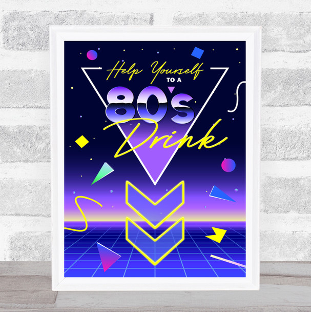 1980 80's Retro Birthday Drink Personalised Event Occasion Party Decoration Sign
