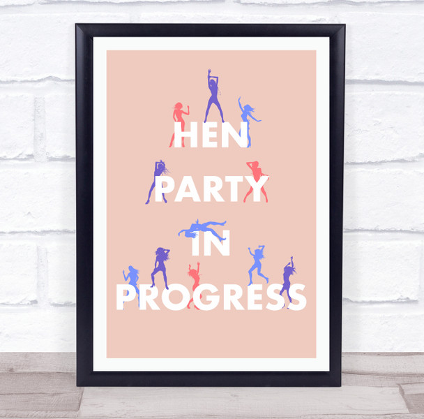 Colourful Silhouettes Hen Do In Progress Personalised Event Party Decoration Sign