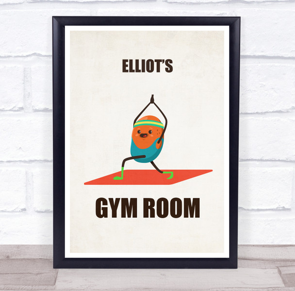 Potato Exercise Mat Gym Room Personalised Wall Art Sign