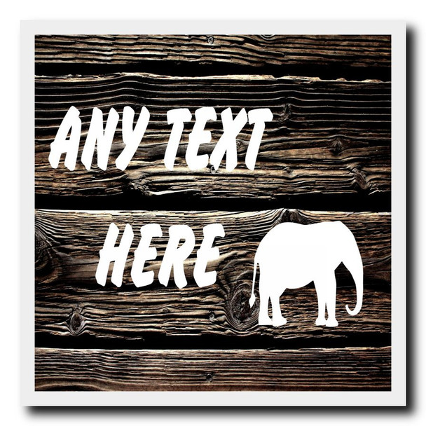 Dark Wood Elephant Personalised Drinks Mat Coaster