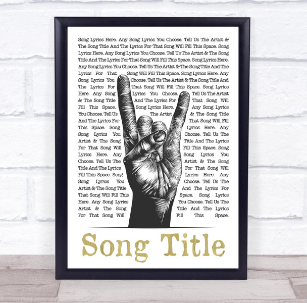 Sketch Rock Fist Any Song Lyric Personalised Music Wall Art Print