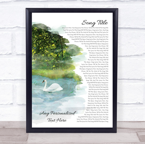 Swan Lake Memorial Any Song Lyric Personalised Music Wall Art Print