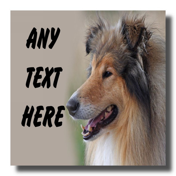 Rough Collie Dog Personalised Drinks Mat Coaster