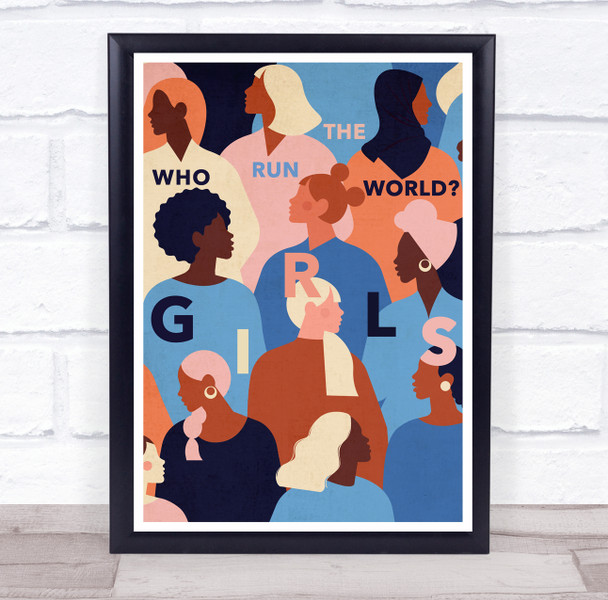 Beyoncé Run The World (Girls) Abstract Women Portrait Music Song Lyric Wall Art Print