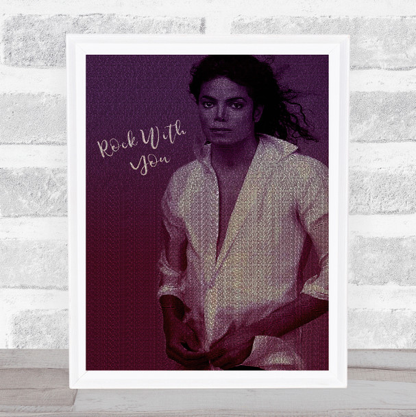 Michael Jackson Rock With You White Shirt Purple s Music Song Lyric Wall Art Print