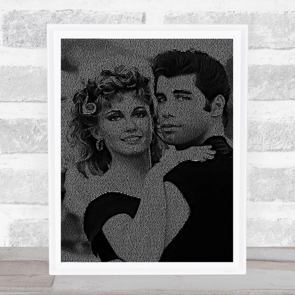 Grease You're The One That I Want Couple Face s Music Song Lyric Wall Art Print