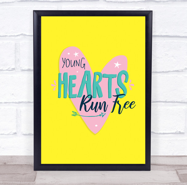 Candi Station Young Hearts Run Free Pink Heart Music Song Lyric Wall Art Print