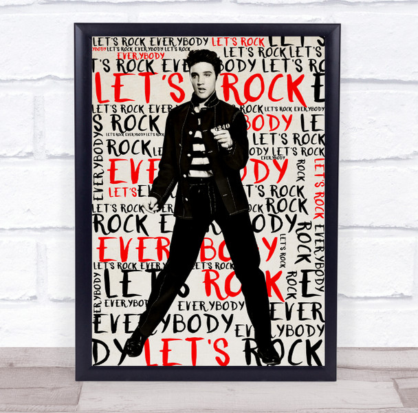 Elvis Presley Jailhouse Rock Punk Wording Music Song Lyric Wall Art Print