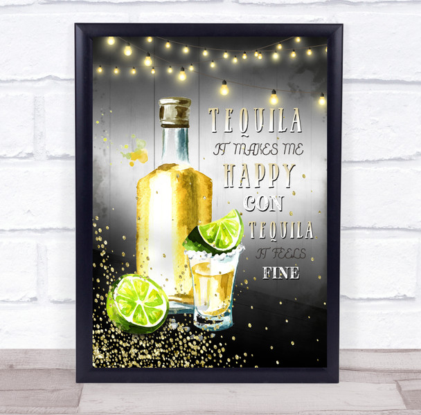 Terrorvision Tequila Alcohol Wood Effect Music Song Lyric Wall Art Print