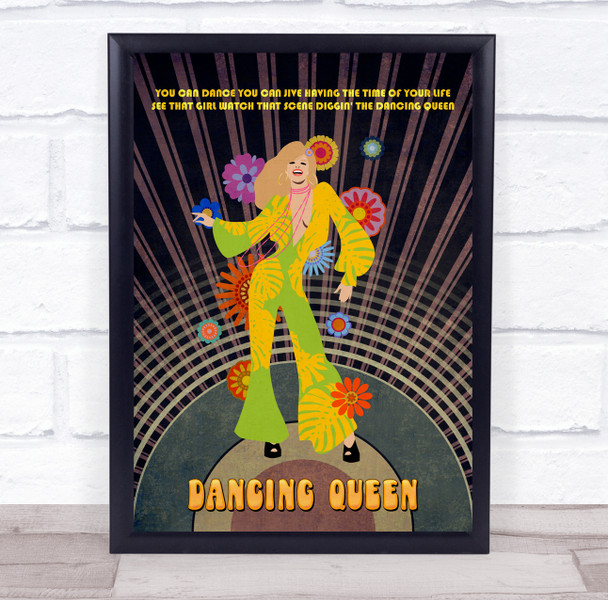 Abba Dancing Queen Blonde Girl Music Song Lyric Wall Art Print