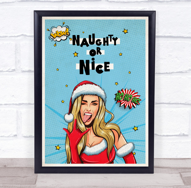 Naughty or Nice Wow Adult Christmas Wall Art Print