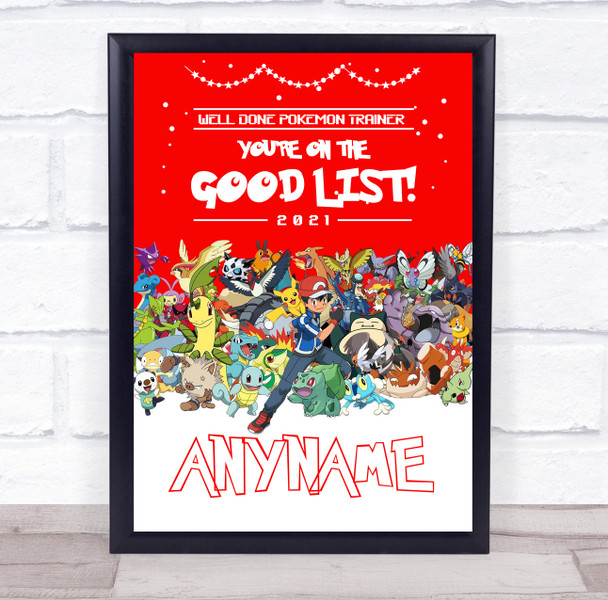 Pokémon Catch Them All This Christmas Personalised Certificate Award Print