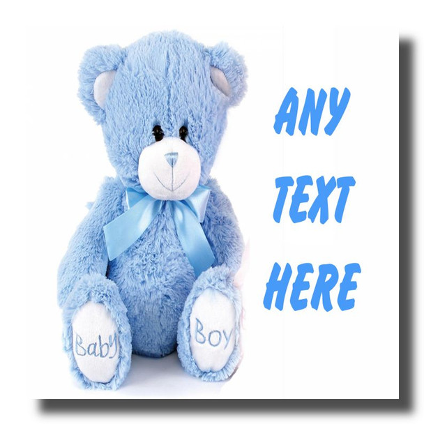 Blue Teddy Personalised Drinks Mat Coaster