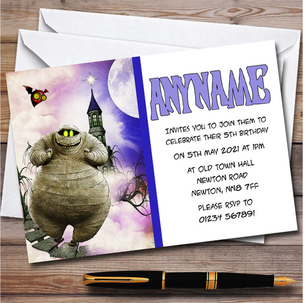 Hotel Transylvania Murray The Mummy Spooky Children's Birthday Party Invitations