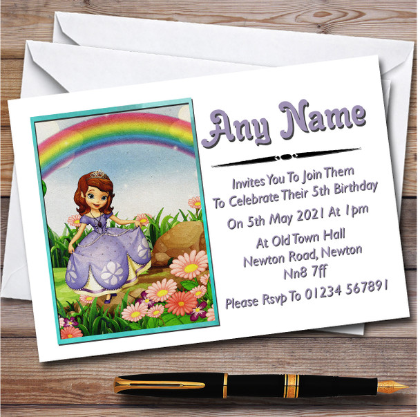 Sofia The First Vintage Personalised Children's Kids Birthday Party Invitations