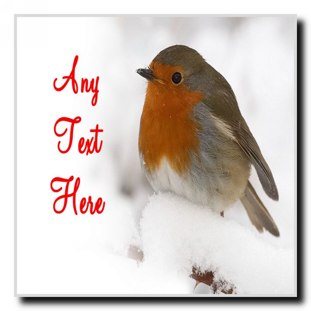 Stunning Robin Christmas Personalised Drinks Mat Coaster