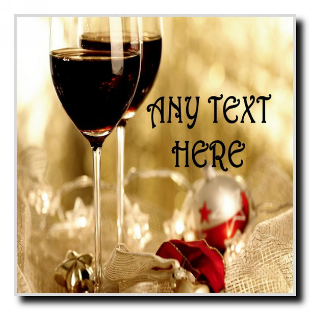 Wine Christmas Personalised Drinks Mat Coaster