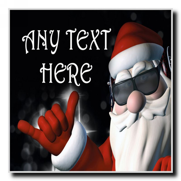 Cool Santa Christmas Personalised Drinks Mat Coaster