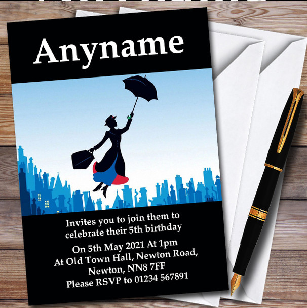 Disney Mary Poppins Personalised Children's Kids Birthday Party Invitations