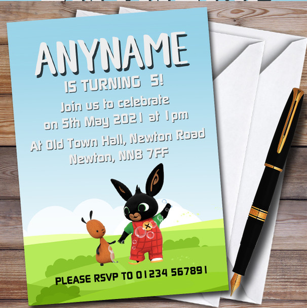 Bing Bunny Hoppity Personalised Children's Kids Birthday Party Invitations