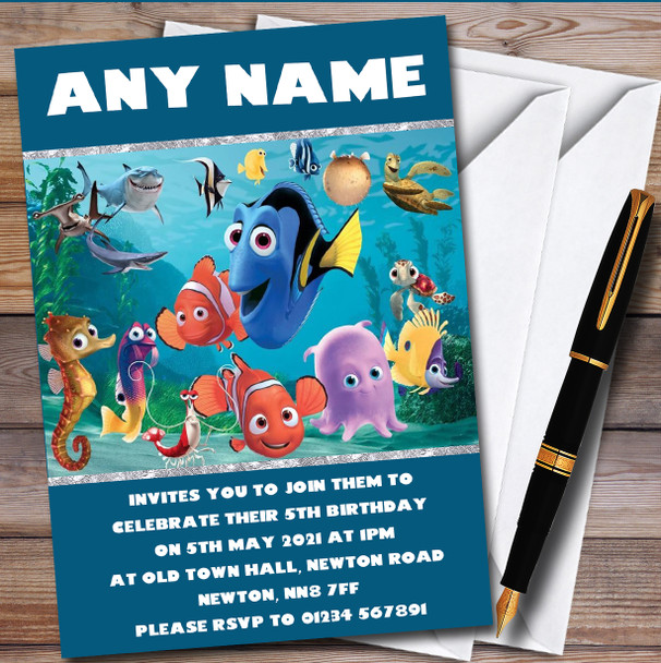 Finding Nemo Dory Personalised Children's Kids Birthday Party Invitations