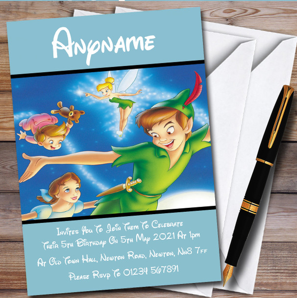 Disney Peter Pan Personalised Children's Kids Birthday Party Invitations