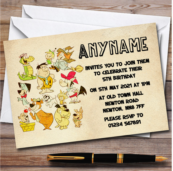 Hanna-Barbera Characters Vintage Children's Birthday Party Invitations