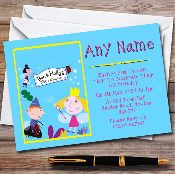 Ben & Hollys Little Kingdom Blue Children's Birthday Party Invitations