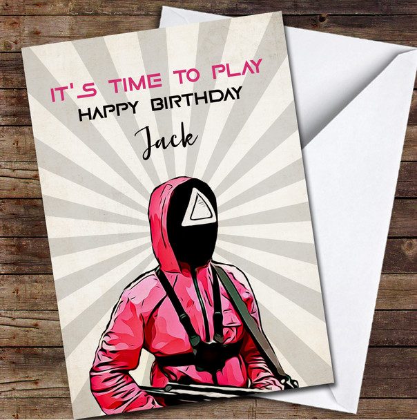 Squid Game Funny Costume Personalised Birthday Card