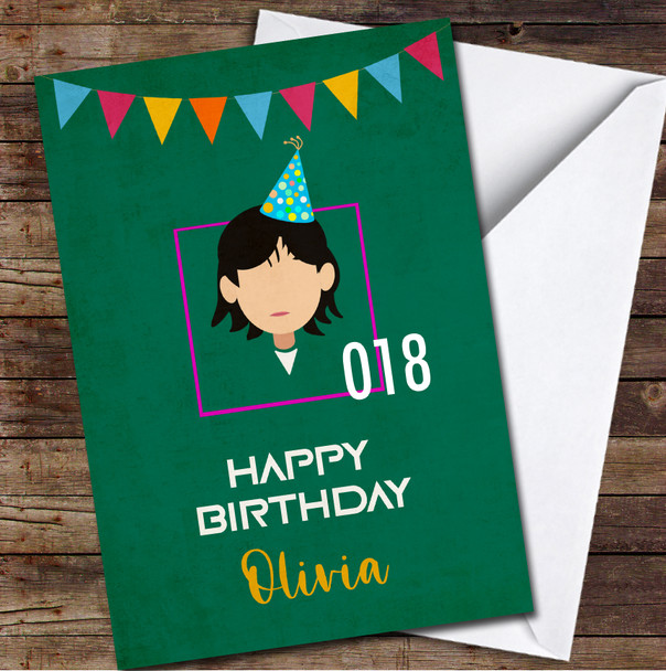 Squid Game Funny Player Character Personalised Birthday Card