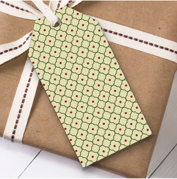 Green And Red Tiny Spots In Clovers Christmas Present Favor Gift Tags