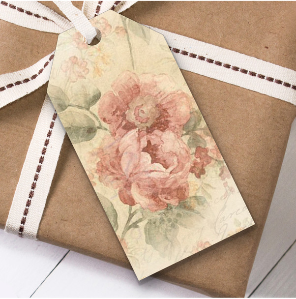 Vintage Shabby Chic Parisian Floral Birthday Present Favor Gift Tags