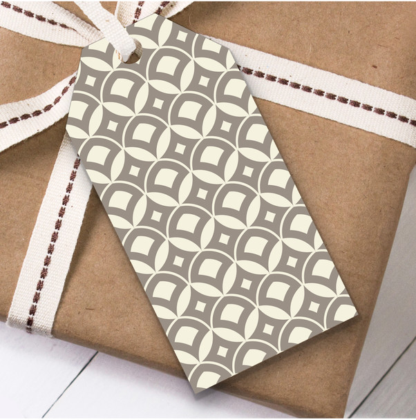 Grey And Cream Diamond Arch Repeat Birthday Present Favor Gift Tags