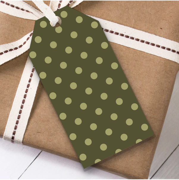 Sage Green Multiple Spotty Pattern Birthday Present Favor Gift Tags